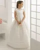 Çiçek Kız Elbise Düğün Kısa Kollu İlk Cemaat Elbiseleri Kutsal Komünyon Elbise Pageant Elbise Kızlar Doğum Günü Partisi resmi 231Q