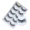 5 Pairs makeup false eyelashes natural thick 100% real 3d mink lashes fur strip fake eye lashes mink eyelashes extension