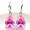 10prs luckyshine mode shine vatten droppe fire kunzite cubic zirconia ädelsten silver dangle örhängen för semester bröllopsfest