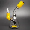 glass water pipe small cute bong piece 5'' heady smoking pipe with 14mm male joint glass bong beaker base bong Little Waterpipe