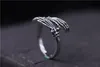 925 Sterling Silver Ring Creative Skull Bone Finger Ring Ghost Claw Hand Tidal Mens and Womens Rings Retro Skull Hip Hop Jewelry C4712914