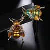 12 PC 패션 귀여운 꿀벌 에나멜 곤충 브로치 여성을위한 아이들 아이 동물 브로치 쥬얼리 히 자브 핀 파티 선물 액세서리