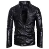 Jaqueta masculina de couro de inverno Fasion com bolso com zíper Top012345809943