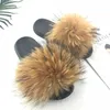 2021 fox hair slippers women fur home fluffy sliders plush furry yeah winter flats sweet ladies puffer shoes Size 36-41 Cute Pantufas 568TS#