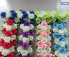 زهور الزهور قوس زوايا زوايا المحكمة صف صف زهرة الورود الاصطناعية