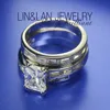 Choucong Princess Cut 8 * 6mm Stone Diamond 10kt Witgoud Gevuld 3-in-1 Engagement Trouwring Set SZ 5-11 Gift