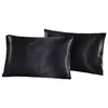 US UK Russia Size 2pcs 1pair Pillow Case Satin Solid Color Silk Pillowcase Pillow shams Twin Queen Cal-King 7 colors259b