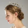 New fashion Wedding Bridesmaid Silver Crystal Rhinestone Pearl Pageant Princess Flower Headband Crown Tiara Headpieces Jewelry Band