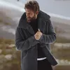 Erkek Kış Ceket Vintage Erkekler Deri Ceketler Kürk Ceket Faux Kahverengi Motosiklet Bombacı Shearling Düğmesi