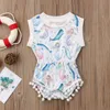 2018 New Baby Girl Clothes Summer Dolphins Mermaid Printing Tassel Newborn Baby Romper Sunsuit Playsuit Outfits Kids Clothes Baby Onesies