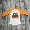 Halloween bébé fille vêtements automne filles manches à volants T-shirts enfant en bas âge bébé licorne lettre citrouille voiture coton hauts raglan vêtements pour enfants