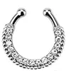 Mode Gefälschte Septum Medizinische Titan Nase Ring Bolzen Piercing Silber Kristall Indische Körper Clip Hoop Für Frauen Mädchen Schmuck geschenk