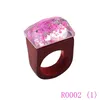 3 stücke Hohe qualität natürliche landschaft holz ring inlay Getrocknete blume harz design Frauen hochzeit ring Dropshipping R0002