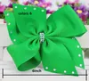 ¡10 estilos disponibles! Día de San Patricio Glitter Ribbon Cheer pelo arco banda elástica para niñas regalo 20 unids /