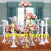 décoration élégante Tall Nouvelle arrivée ! Vase en métal doré, porte-fleurs mental en ruban, vase trompette à dos royal pour la décoration best017