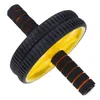 1 pcs músculo amarelo dupla rodada actualizada rolo de roda abdominal ginásio equipamento acessório exercício ginásio ginásio grande y1892612