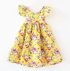 INS Cherry lemon Cotton Backless DRESS girls floral beach dress cute baby summer backless halter dress kids vintage flower 12color9628539