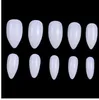 600 sztuk / opakowania Naturalne przezroczyste fałszywe wskazówki paznokci owalne stiletto ostre końcówki paznokci akrylowy żel UV Pełna pokrywa Paznokci wskazówki do dekoracji
