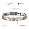 Luxury 9mm 20CM Men Gold Silver Bracelet Magnets Stone Stainless Steel Solid Links Cuff Bangles Jewelry Gift