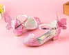 Fashion Girls Sequins Princess Shoes Children High Heels Little Girl Snow Romance Wings Party Beauty Shoes Spot Wholesale