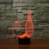 Tabela Moda Lamp Bowling Bola 7 Alterar cor 3D Luz acrílico colorido Desk Lamp Personalizar Lamp