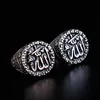 Hommes classiques et vintage anneau arabe musulman décortiqué la bague de foi de gros doigt pour l'homme arabe dieu messager persan ring8065469