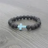 Jesus Cross Yoga Lava brins de perles Bracelet diffuseur d'huiles essentielles Bijoux de mode femmes bracelets pour hommes volonté et cadeau de sable 320194