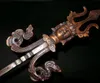 Chiny Tybet Tybetański Buddhism Bronze Headed Khatvanga Ritual Wand Scepter