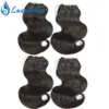 MALAYSIAN Hair Body Wave 4 paquets avec fermeture en dentelle 100 Poules de poils de cheveux humains avec fermeture Extensions de cheveux courts Colo3461167