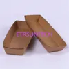 20*6*3cm Disposable White Kraft Boat Box For Chip Food Tray Greaseproof Paper Box Fried Food Storage Box LX0417