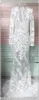 Hot European Womens Long Sleeve Mermaid Dress Sexy V Neck Tulle Applique Lace Prom Maxi Dresses White C2002