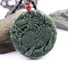 Natural hinge jade QINGYU kirin fortuna kirin jade pingente