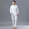 Rétro style chinois chanvre coton hommes blanc amélioré Han costumes hommes vêtements quotidiens manches longues style créatif veste en lin + pantalon