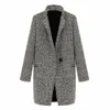 Weixinbuy 2016 Vintage Kvinnor Höst Vår Long Coat Parka Jacket Trench Wool Blends Lapel Outwear Zt1