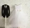 Romantic Bride Tuxedo & Groom Dress Wedding Cake Topper Anniversary Valentine's Day Engagement Cake Decor Supplies black white