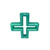 Silicone Cross Teether ząbkowanie Wisiorek BPA Bezpłatne Bezpieczne Koraliki Pielęgniarskie Szwajcarski Geometryczny Krzyż Żekowana Biżuteria Sensory Toy