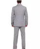 Three Piece Gray Business Party Men Suits Groom Wear 2018 Classic Black Peaked Lapel Wedding Groom Tuxedos (Jacket + Vest+Pants)