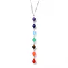 Natürliche 7 Chakra Edelstein Perlen Anhänger Halskette Frauen Yoga Reiki Healing Ausgleich Halsketten Charms Schmuck