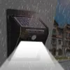 Zonne -aangedreven LED -wandlicht Waterdichte beveiligingslichten PIR Motion Sensor Zonnemuurlamp met scheidbaar zonnepaneel en 8ft verlengsnoeren