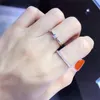 Nouvelle mode véritable 925 en argent Sterling CZ pierre bague fine bijoux Simple rond mince anneau pour les femmes élément Ring222733546394874448