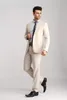 Custom Made Ivory Groom Tuxedos Notched Lapel Piękne Mężczyźni Garnitury Formalne Mężczyźni Nosić Prom Ślubny Garnitury obiadowe (kurtka + spodnie + krawat) nr; 705