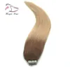 100g 40pcs ombre # 8/613 brun till ljus färg silke rakband i hårförlängning i lager