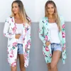 Spring Women Floral Cardigan US Europe Style Top Casual Contrast Long Sleeves Thin Outwear Coat Top Clothing For Sales
