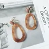 Boucles d'oreilles à Clip en résine marron, élégantes, à la mode, jolies et légères, vente populaire, 4849155