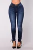 Europe and the United States high waist jeans plus size S-3XL elastic straps ladies denim pants 2021