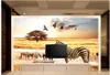 Papel de parede 3D Personnalisé Photo Papier Peint Papier Peint Africain Prairie Zèbre aigle peinture décorative fonds d'écran salon fond mur