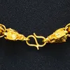 Bracelet lanterne en perles solides pour hommes, chaîne de poignet de 7.87 pouces, remplie d'or jaune, lien à maillons polis