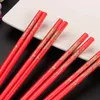 Chinese Traditional Wedding Pattern Chopsticks Happy Event Red Tableware Wedding Gift Kitchen Tools fast shipping F20173905