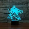 3D Hockey Sur Glace Gardien De But Modélisation Lampe De Table 7 Couleurs Changement LED Veilleuse USB Chambre Sommeil Éclairage Fans De Sport Cadeaux Décor À La Maison