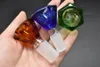 2PCS Colorful Glass Bong Bowls Short Colored 14mm 18mm Male Glass Bowl For Glass Water Bongs Smoking Pipes fashion diamond shape